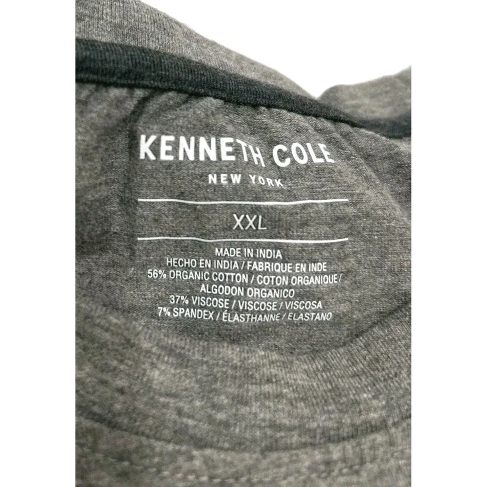 Kenneth Cole Organic Cotton Short Sleeve Tee Slim Fit Gray Men's Size XXL Tshirt - Picture 4 of 5